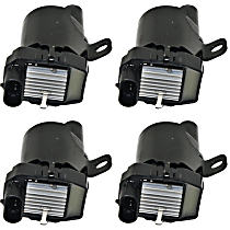 Ignition Coil, For Models With Round Coil, Set of 4, 8 Cyl 6.0L