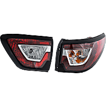 Passenger Side, Inner and Outer Tail Lights, with Bulb, Halogen, Mounts On Body and Liftgate, CAPA Certified