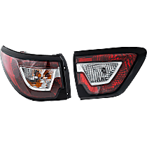 Driver Side, Inner and Outer Tail Lights, with Bulb, Halogen, Mounts on Body, CAPA Certified