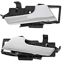 Front or Rear, Driver and Passenger Side Interior Door Handles, Chrome, Without Door Lock Hole