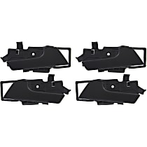 Front and Rear, Driver and Passenger Side Interior Door Handles, Textured Black, Without Door Lock Hole