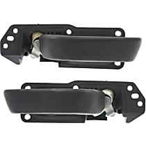 Front, Driver and Passenger Side Interior Door Handles, Black, With door lock button