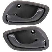 Front and Rear, Driver and Passenger Side Interior Door Handles, Gray, Without Door Lock Hole