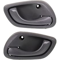 Front or Rear, Driver and Passenger Side Interior Door Handles, Gray, Without Door Lock Hole