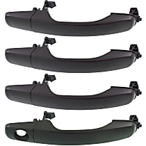 Front and Rear, Driver and Passenger Side Primed Exterior Door Handle, Front Driver Side - With Key Hole; Front Passenger Side and Rear Driver and Passenger Side - Without Key Hole