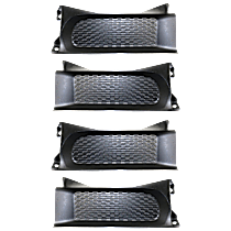 Front, Driver and Passenger Side Bumper Trim, For Models With 2-Piece Bumper Type, Without Tow Hook Holes, Textured Black
