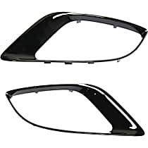 Front, Driver and Passenger Side Fog Light Trim, Black