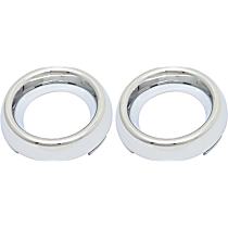 Front, Driver and Passenger Side Fog Light Trim, Chrome