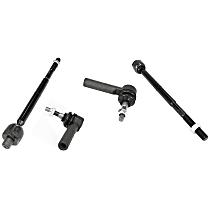 Front, Driver and Passenger Side, Inner and Outer Tie Rod End, Standard Design
