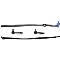Front, Driver and Passenger Side, Inner and Outer Tie Rod End, Four Wheel Drive, with 8 Lug Wheels, Tapered Hole Mounted Steering Damper, 4WD