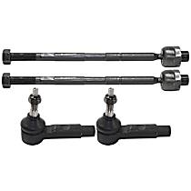 Front, Driver and Passenger Side, Inner and Outer Tie Rod End, RWD
