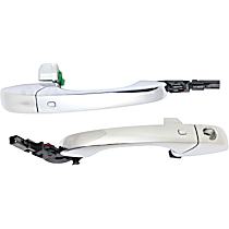 Front, Driver and Passenger Side Exterior Door Handles, Chrome, Driver Side - With Key Hole; Passenger Side - Without Key Hole