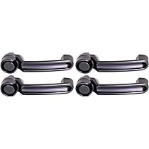 Front and Rear, Driver and Passenger Side Primed Exterior Door Handle, Without Key Hole