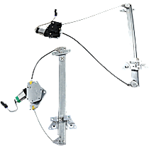 Front and Rear, Driver Side Window Regulators, Power, With Motor