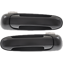 Rear, Driver and Passenger Side Exterior Door Handle, Smooth Black, Without Key Hole