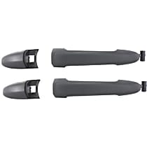 Rear, Driver and Passenger Side Exterior Door Handle, Textured Black, Without Key Hole
