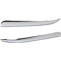 Rear, Driver and Passenger Side Bumper Trim, Chrome