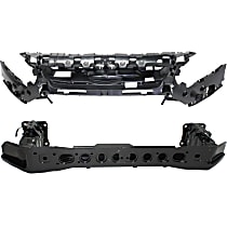 Front Bumper Reinforcements, Plastic and Steel, With Upper Cover Reinforcement