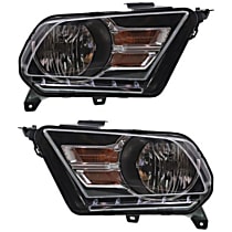Driver and Passenger Side Headlights, with Bulbs, Halogen, Convertible/Coupe