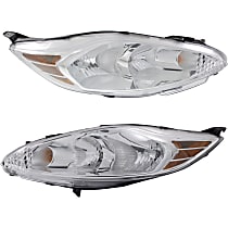 Driver and Passenger Side Headlights, With bulb(s), Halogen, For Models Without Appearance Package, CAPA Certified