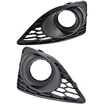 Front, Driver and Passenger Side Fog Light Trims, Textured Black