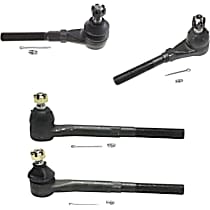 Front, Driver and Passenger Side, Inner and Outer Tie Rod End, Rear Wheel Drive, RWD