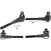 Front, Driver and Passenger Side, Inner and Outer Tie Rod End, Four Wheel Drive, 4WD