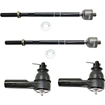 Front, Driver and Passenger Side, Inner and Outer Tie Rod Ends