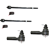 Front, Driver and Passenger Side, Inner and Outer Tie Rod Ends