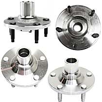 Front and Rear, Driver and Passenger Side Wheel Hub, 5 Lugs, Front - With Bearing; Rear - Without Bearing, 4WD