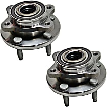 Front, Driver and Passenger Side Wheel Hub, 5 Lugs, With Bearing