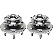 Rear, Driver and Passenger Side Wheel Hub, 6 Lugs, With Bearing, RWD