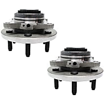 Front, Driver and Passenger Side Wheel Hub, Four Wheel Drive, 6 Lugs, With Bearing, 4WD