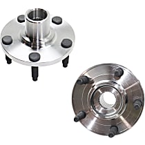 Front, Driver and Passenger Side Wheel Hub, 5 Lugs, Without Bearing