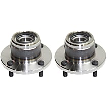 Rear, Driver and Passenger Side Wheel Hubs, with Bearing, 4-Wheel ABS, With Rear Disc Brake