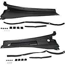 Driver and Passenger Side Wiper Cowl Grilles, Black