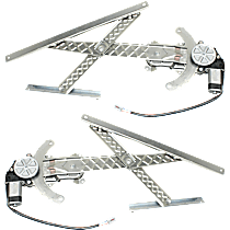 Front, Driver and Passenger Side Window Regulators, Power, With Motor