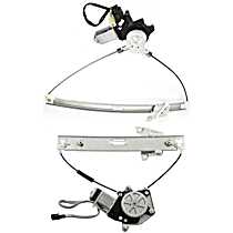 Front and Rear, Passenger Side Power Window Regulator, With Motor