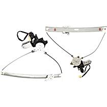 Front, Driver and Passenger Side Power Window Regulator, With Motor