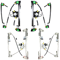 Front and Rear, Driver and Passenger Side Power Window Regulators, with Motors, Crew Cab Pickup