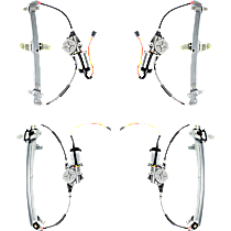 Front and Rear, Driver and Passenger Side Window Regulators, Power