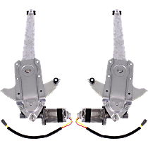 Front, Driver and Passenger Side Power Window Regulator, With Motor