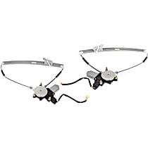 Front, Driver and Passenger Side Power Window Regulator, With Motor
