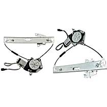 Rear, Driver and Passenger Side Power Window Regulator, With Motor