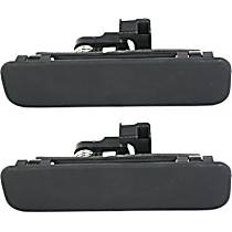 Rear, Driver and Passenger Side Smooth Black Exterior Door Handle, Without Key Hole
