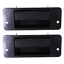 Rear, Driver and Passenger Side Textured Black Exterior Door Handle, Without Key Hole
