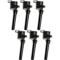 Ignition Coils, Set of 6, 6 Cylinder, 3.0 Liter Engine, with 6 Ignition Coil on Plugs