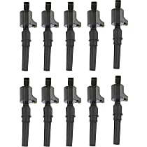 Ignition Coils, Set Of 10, 10 Cylinder, 6.8L Engine, 12 Volts, Coil On Plug