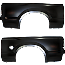 Rear, Driver and Passenger Side Truck Bedside Panels, Primed, Outer Panel, with Tail Light Provision, with Gas Door Hole on Driver Side, 7 Ft. Bed (Short Bed), For Models With Single Rear Wheels