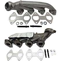 Driver and Passenger Side Exhaust Manifold, With Heat Shield and Gasket